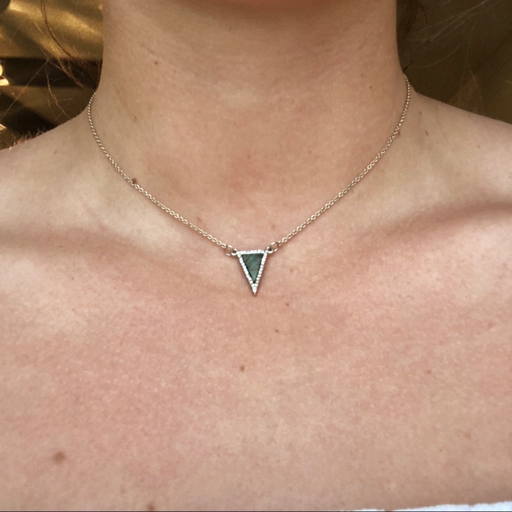 Charming Charlie geometric black triangle necklace